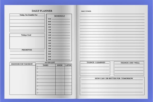 Daily Planner Editable KDP Interior