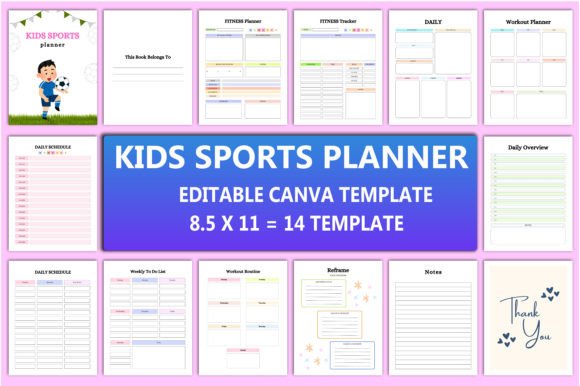 Editable Kids Sports Planner Interior