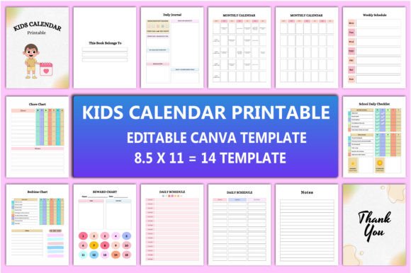 Kids Calendar Printable Interior