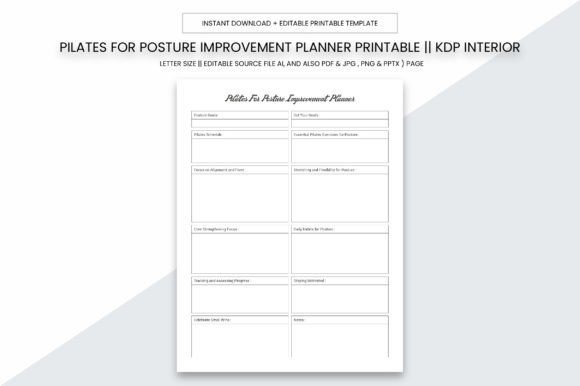 Pilates for Posture Improvement Planner: A Comprehensive Guide to Better Posture and Health
