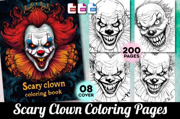Scary Clown Coloring Pages for Adults
