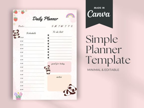 Simple Planner: Stay Organized in Style with the Cute Daily Planner Canva Template