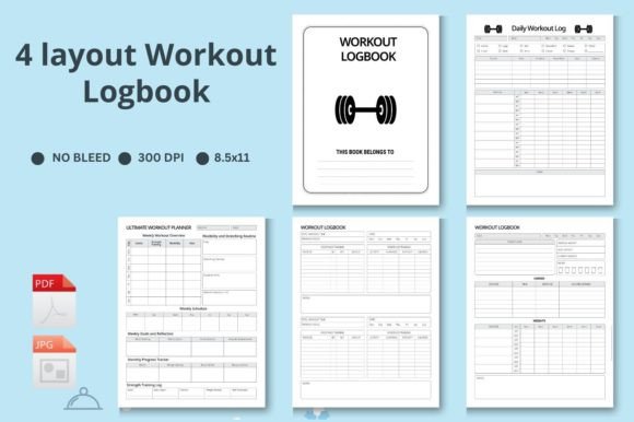 Workout Planner Fitness Tracker Bundle